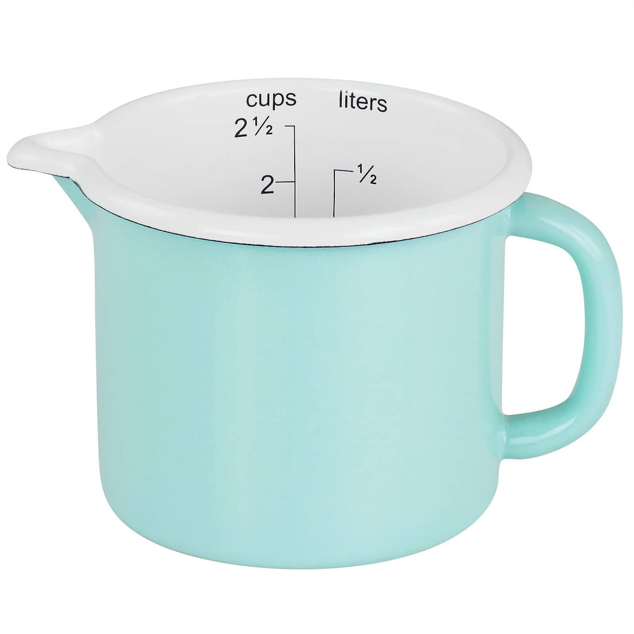 Martha Stewart 2.5 Cup Aqua Enamel on Steel Measuring Cup